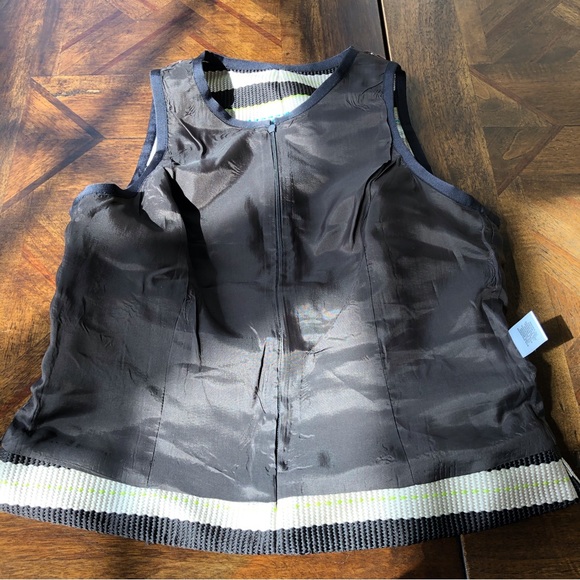 Worth Collection Zip Front Striped Top Size 10 - Picture 13 of 16